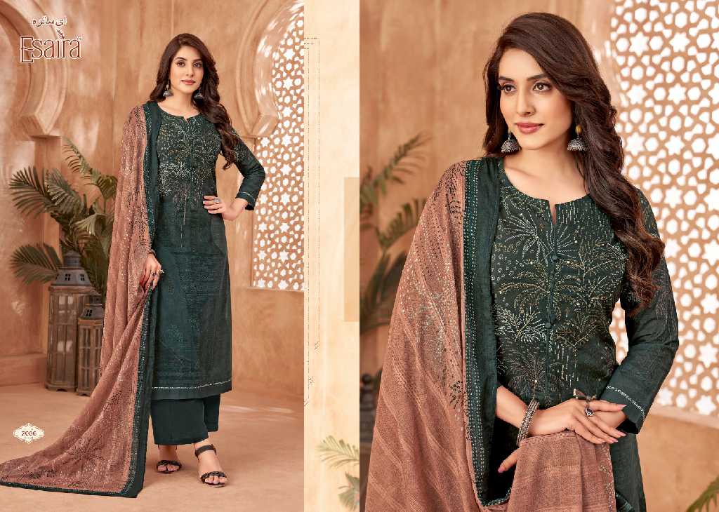 Esaira By Esta Airen Wholesale Cotton Cambric With Knot Work Dress Material