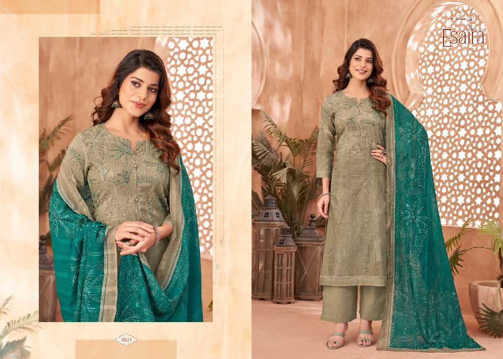 Esaira By Esta Airen Wholesale Cotton Cambric With Knot Work Dress Material