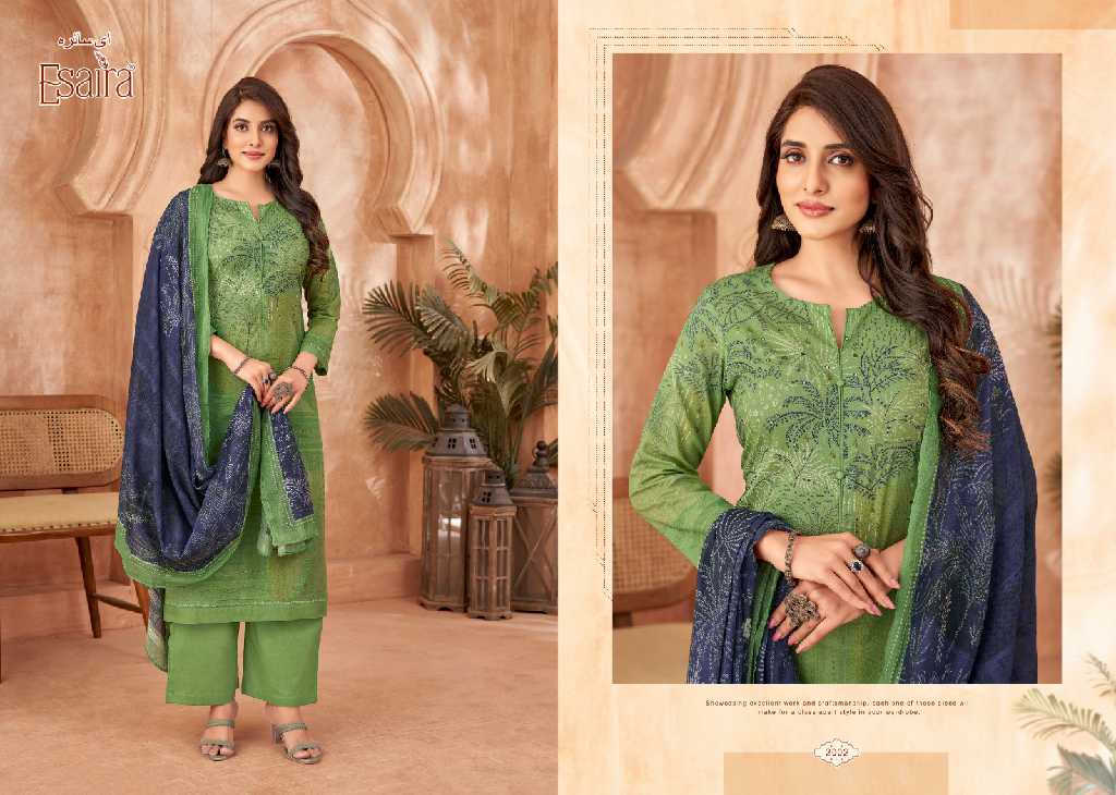 Esaira By Esta Airen Wholesale Cotton Cambric With Knot Work Dress Material