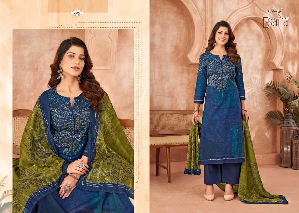 Esaira By Esta Airen Wholesale Cotton Cambric With Knot Work Dress Material