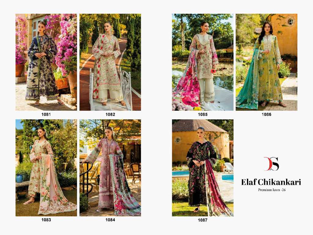 Deepsy Elaf Chikankari Premium Lawn-25 Wholesale Indian Pakistani Suits