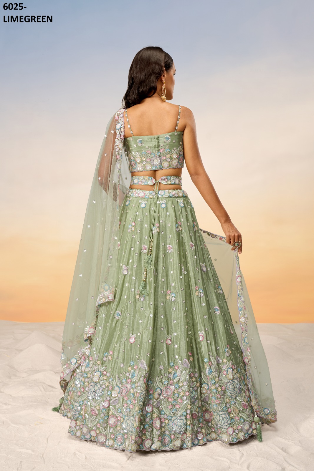 PF LAUNCHING SERIES 6025 COLORS WHOLESALE HEAVY DESIGNER LEHENGHAS