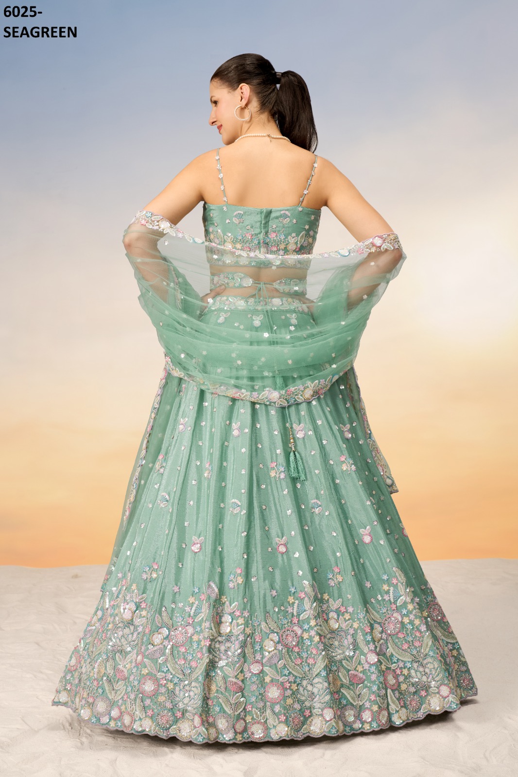 PF LAUNCHING SERIES 6025 COLORS WHOLESALE HEAVY DESIGNER LEHENGHAS
