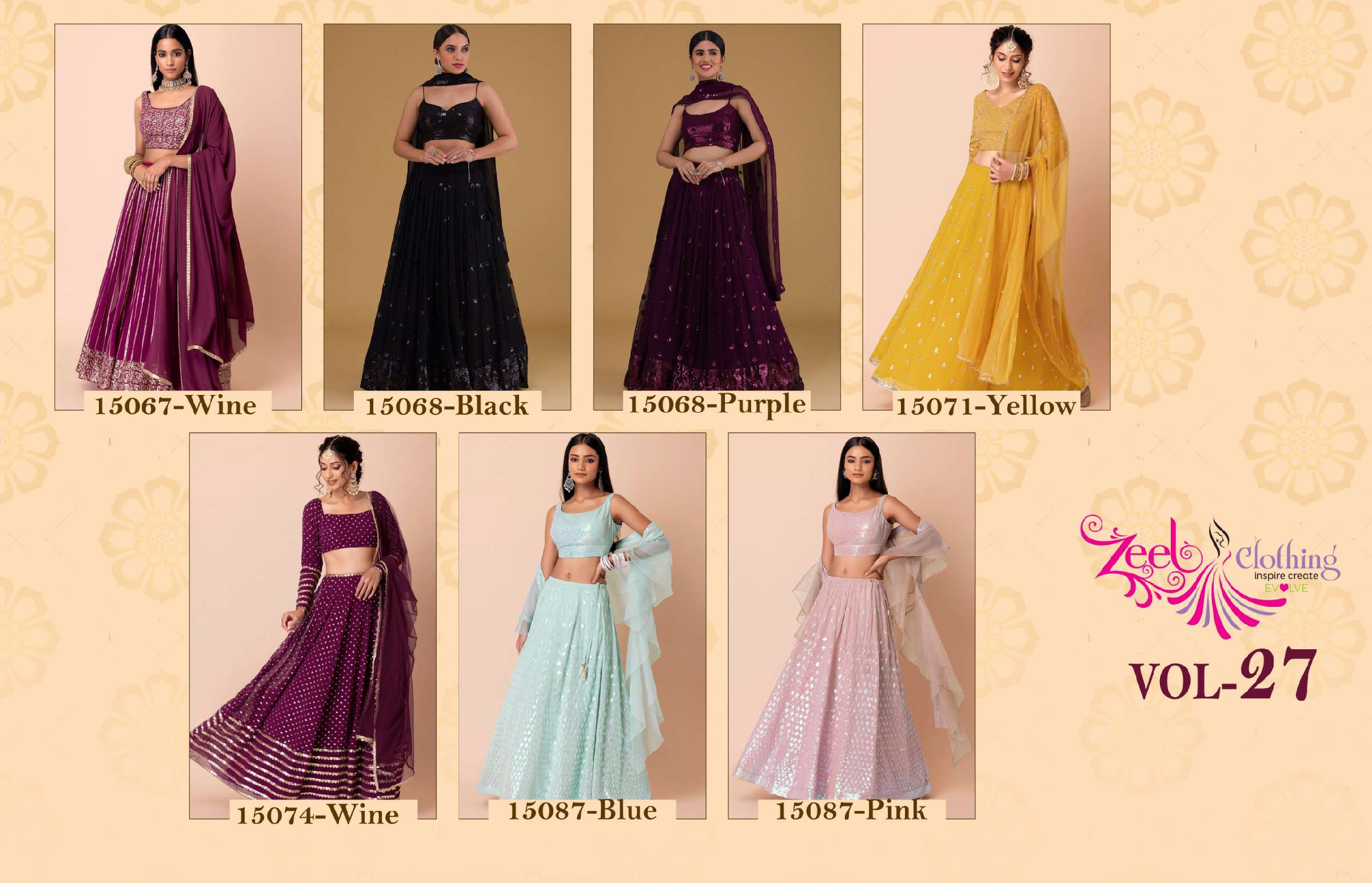 Zeel Clothing Zeel Vol-27 Wholesale Designer Lehengas Choli