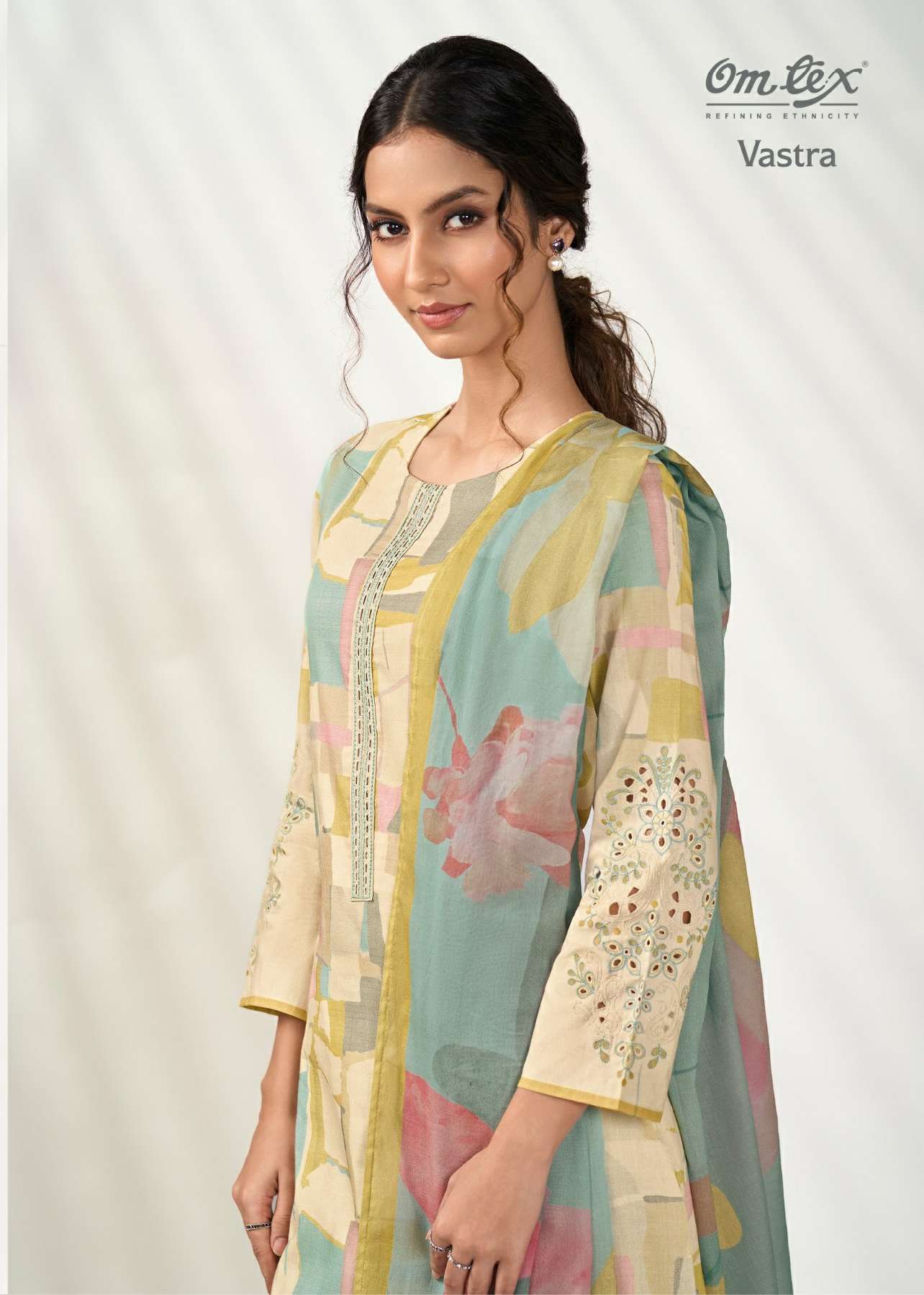 OMTEX PRESENT VASTRA WHOLESALE PREMIUM LAWN COTTON DIGITAL PRINT WITH EMBROIDERY  SALWAR SUITS