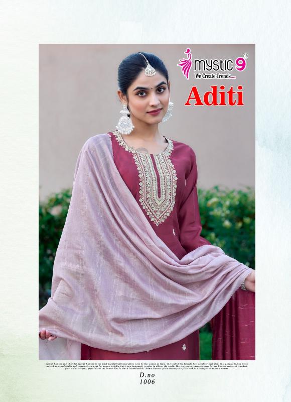 ADITI VOL 1 BY MYSTIC 9 ROMAN SILK READYMADE EXCLUSIVE 3PCS DRESS