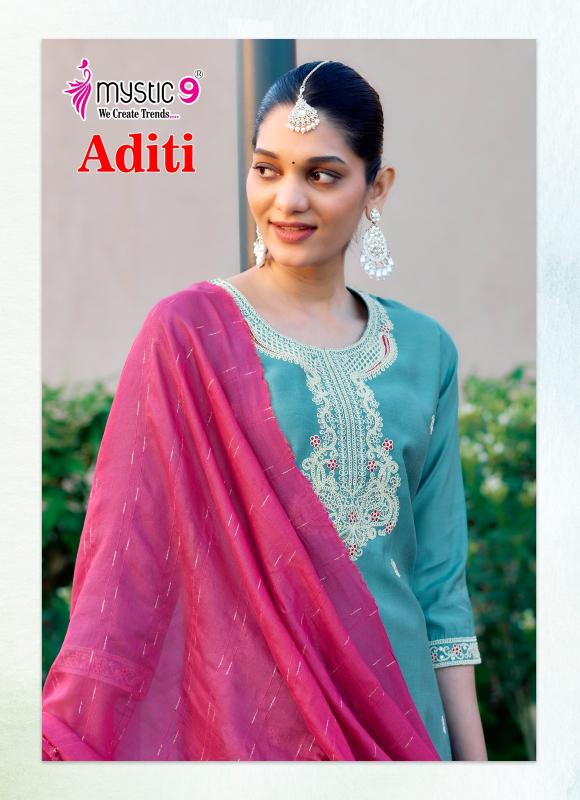 ADITI VOL 1 BY MYSTIC 9 ROMAN SILK READYMADE EXCLUSIVE 3PCS DRESS