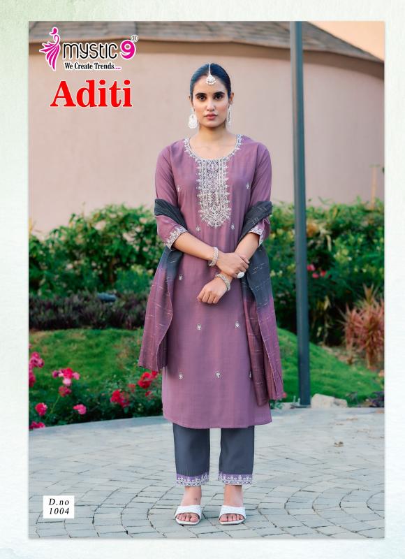 ADITI VOL 1 BY MYSTIC 9 ROMAN SILK READYMADE EXCLUSIVE 3PCS DRESS