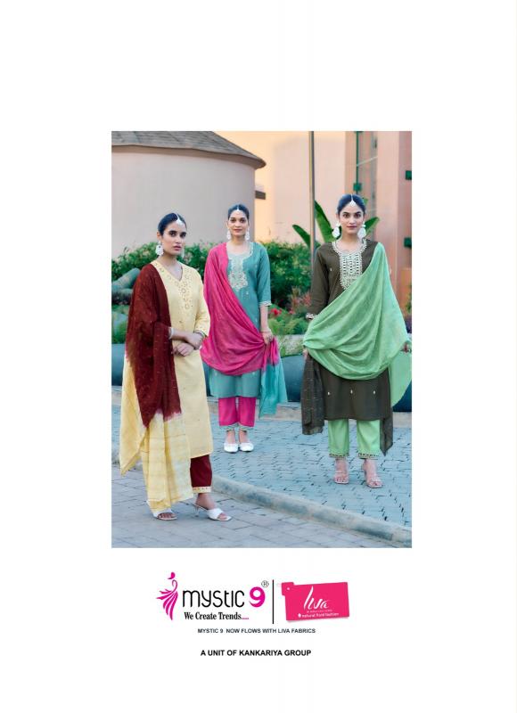 ADITI VOL 1 BY MYSTIC 9 ROMAN SILK READYMADE EXCLUSIVE 3PCS DRESS