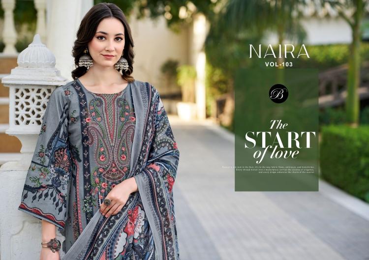 NAIRA VOL 105 BY BELLIZA DESIGNER COTTON PAKISTANI DRESS