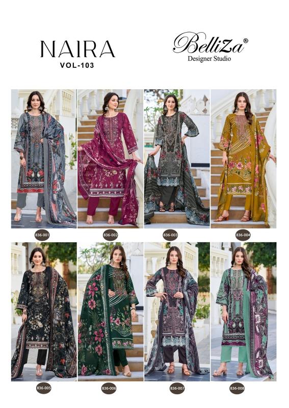 NAIRA VOL 105 BY BELLIZA DESIGNER COTTON PAKISTANI DRESS