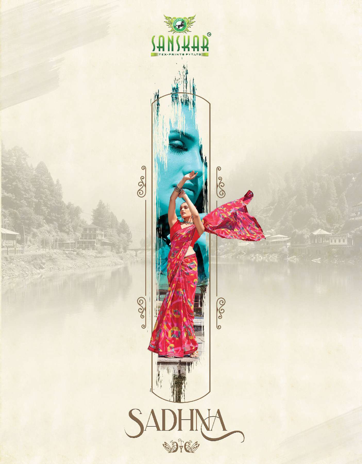 SANSKAR TEX PRINT LAUNCHING SADHNA WHOLESALE BEMBER GEORGETTE WITH FANCY DIGITAL PRINTED SAREES
