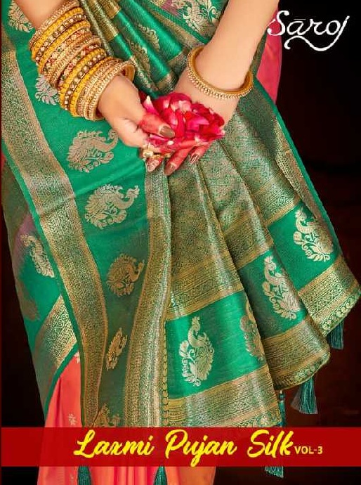 Saroj Laxmi Pujan Silk Vol-3 Wholesale Dual Tone Silk With Rich Pallu Sarees
