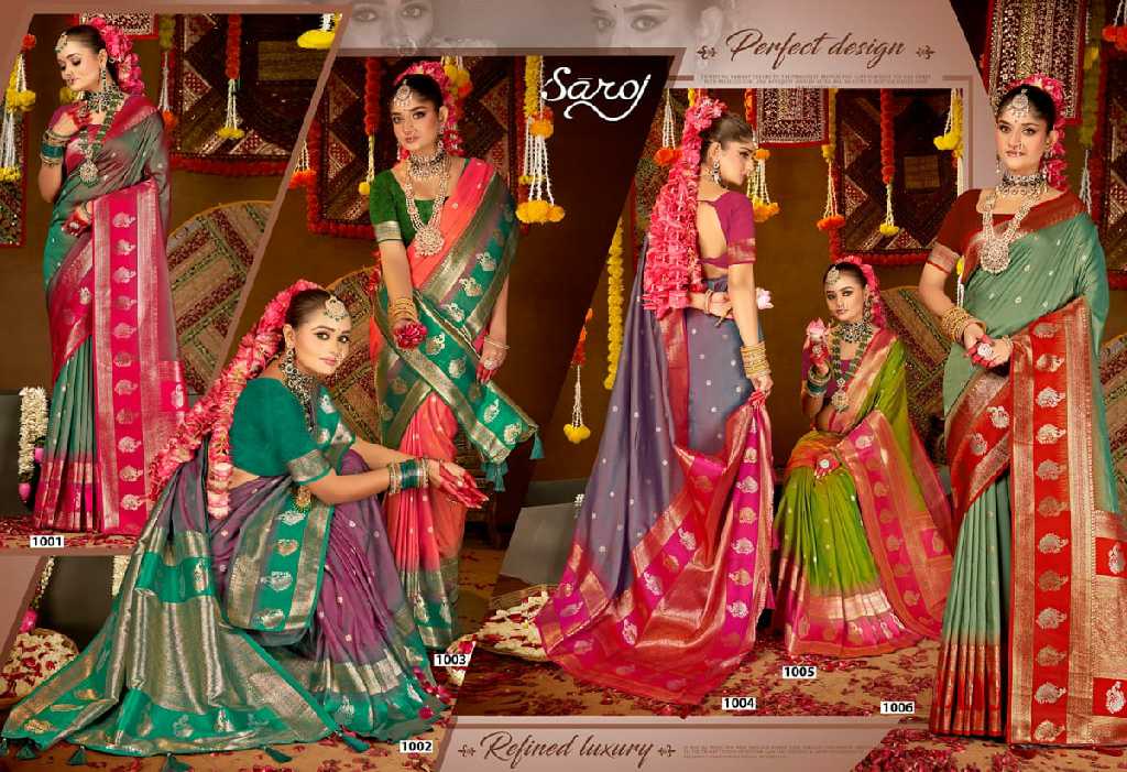 Saroj Laxmi Pujan Silk Vol-3 Wholesale Dual Tone Silk With Rich Pallu Sarees