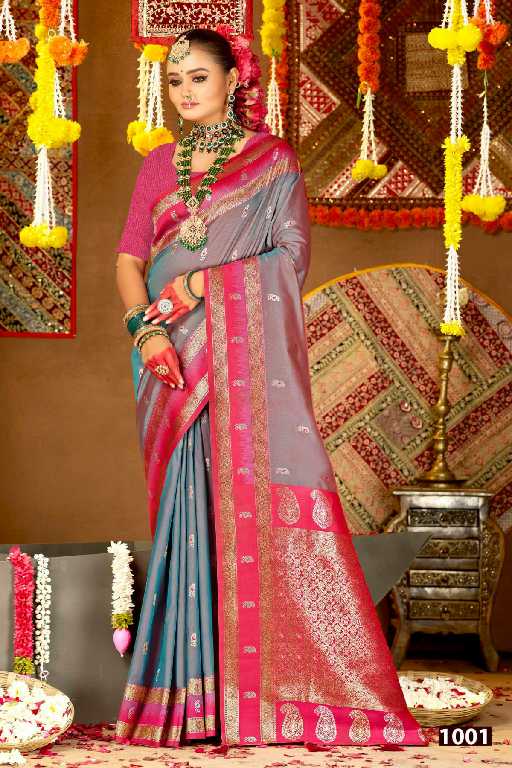 Saroj Laxmi Pujan Silk Vol-4 Wholesale Dual Tone Silk With Rich Pallu Sarees