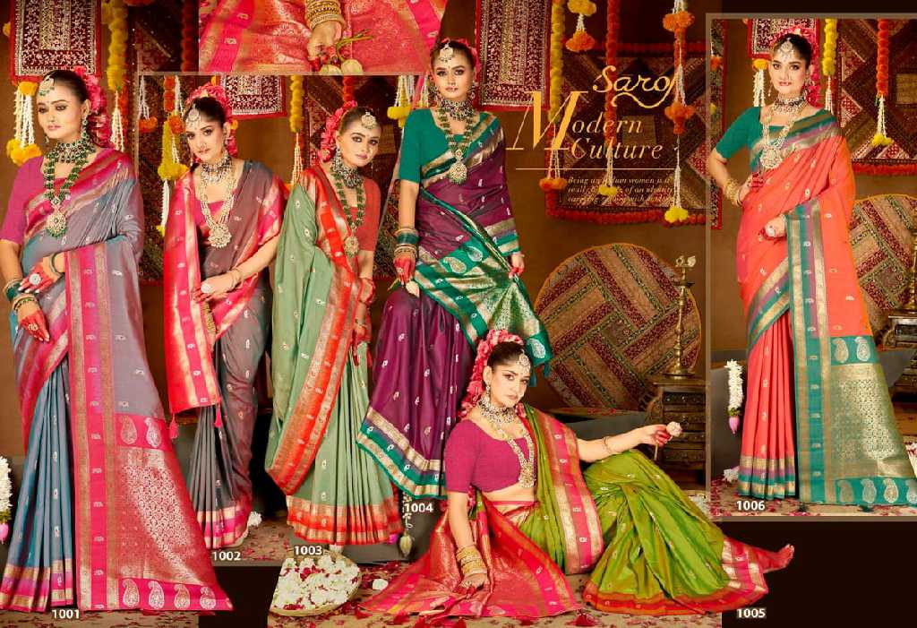 Saroj Laxmi Pujan Silk Vol-4 Wholesale Dual Tone Silk With Rich Pallu Sarees