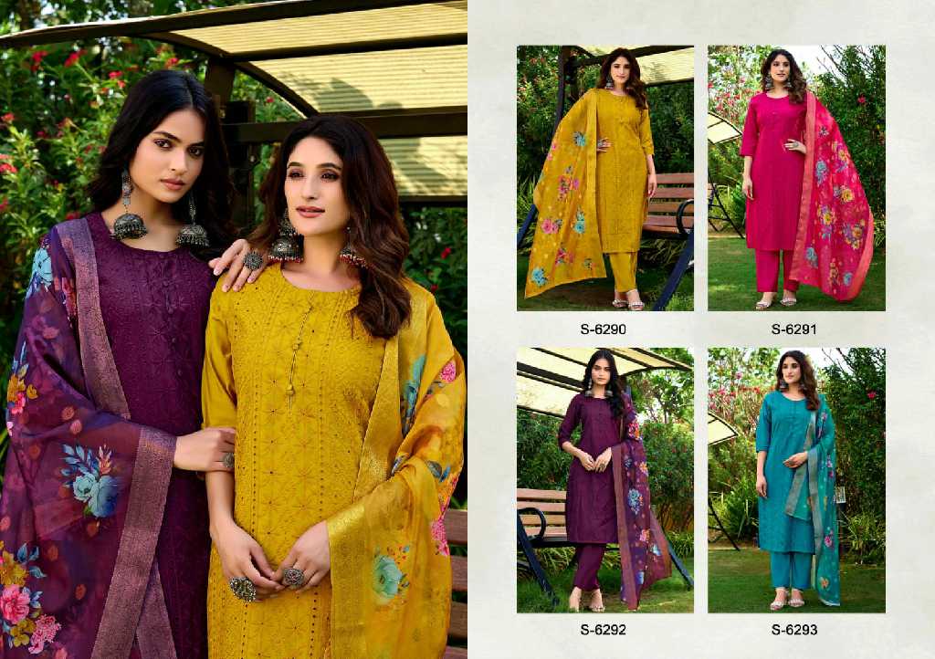 SBS By Subhash Vasudha Wholesale Premium Silk Readymade 3 Piece Suits
