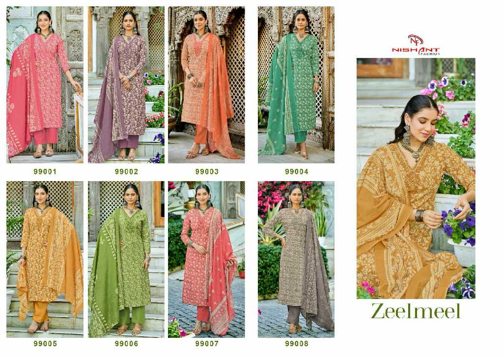 Nishant Zeelmeel Wholesale Pure Lawn With Embroidery Work Dress Material