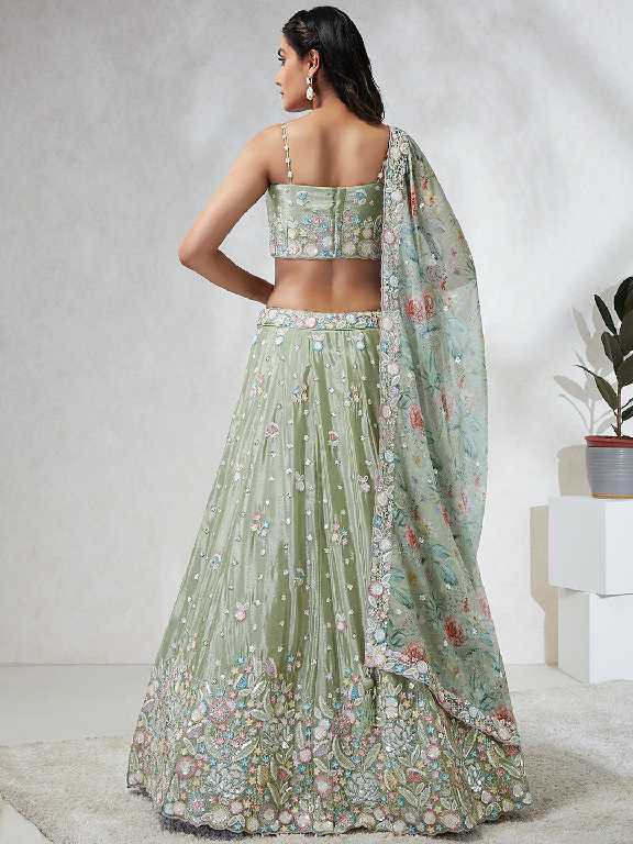 PF Series 5965 Colour Wholesale Silk Chiffon Ethnic Designer Lehengas