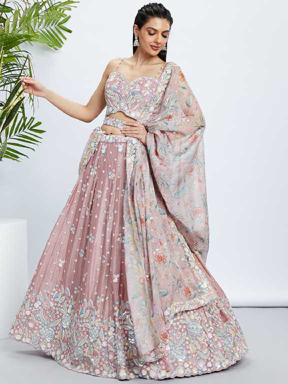 PF Series 5965 Colour Wholesale Silk Chiffon Ethnic Designer Lehengas