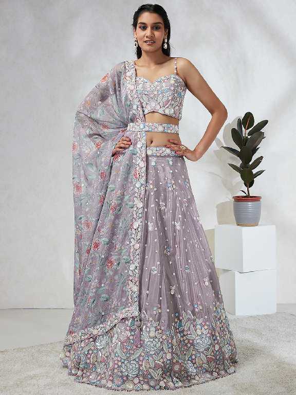 PF Series 5965 Colour Wholesale Silk Chiffon Ethnic Designer Lehengas
