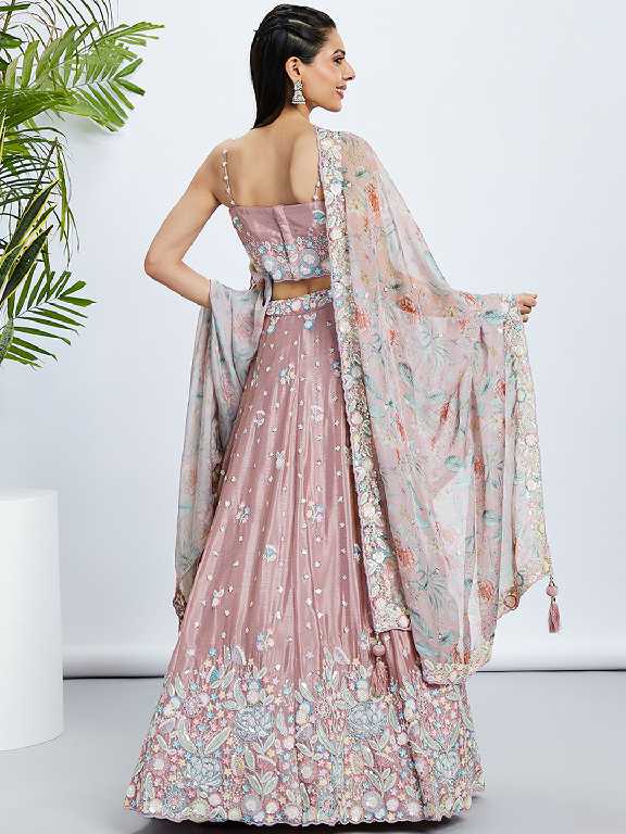 PF Series 5965 Colour Wholesale Silk Chiffon Ethnic Designer Lehengas