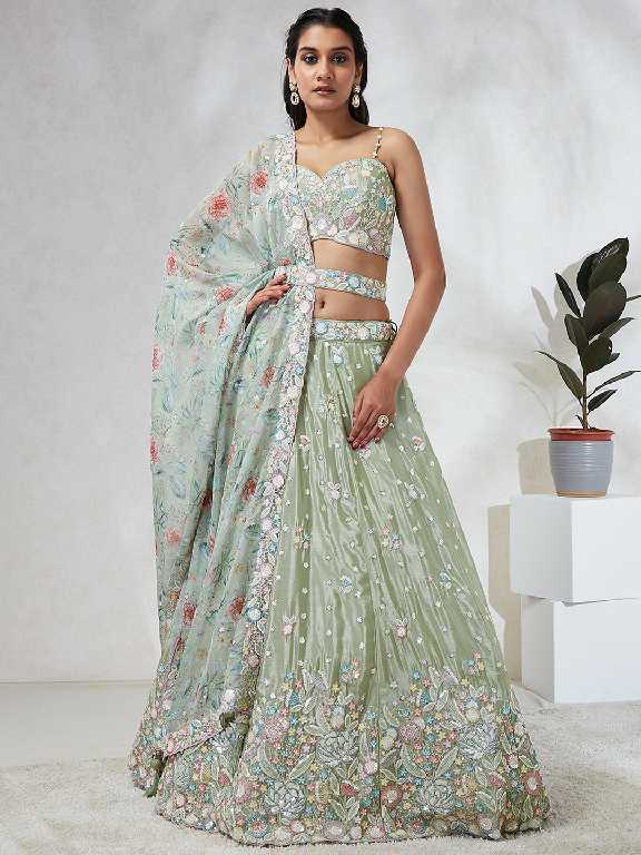 PF Series 5965 Colour Wholesale Silk Chiffon Ethnic Designer Lehengas