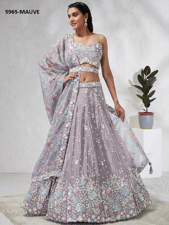 PF Series 5965 Colour Wholesale Silk Chiffon Ethnic Designer Lehengas
