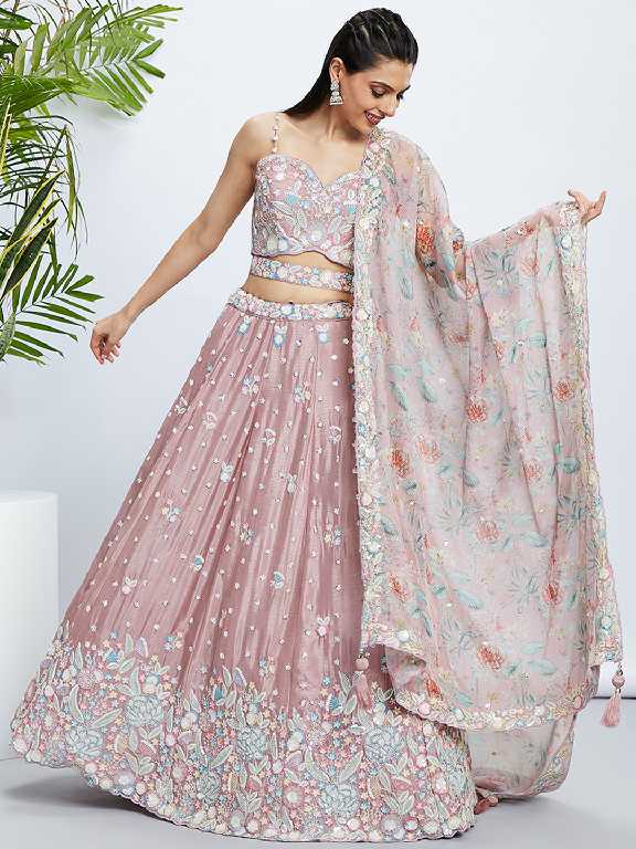 PF Series 5965 Colour Wholesale Silk Chiffon Ethnic Designer Lehengas