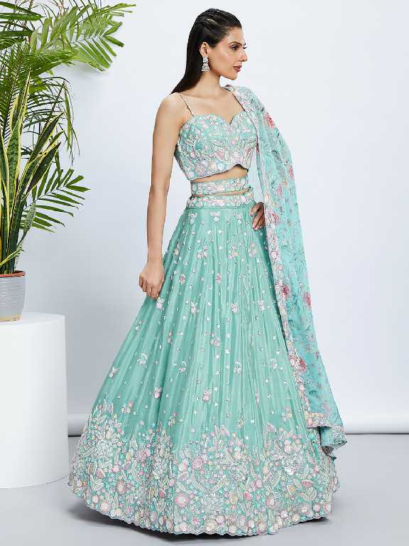 PF Series 5965 Colour Wholesale Silk Chiffon Ethnic Designer Lehengas