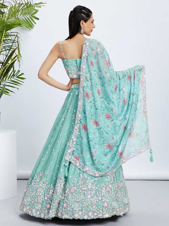 PF Series 5965 Colour Wholesale Silk Chiffon Ethnic Designer Lehengas