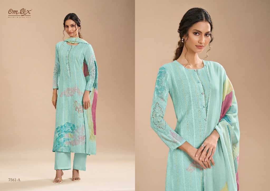 Omtex Nilofer Wholesale Linen Stripes With Patch Work Salwar Suits
