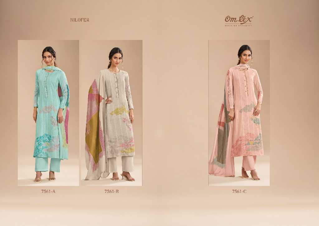 Omtex Nilofer Wholesale Linen Stripes With Patch Work Salwar Suits