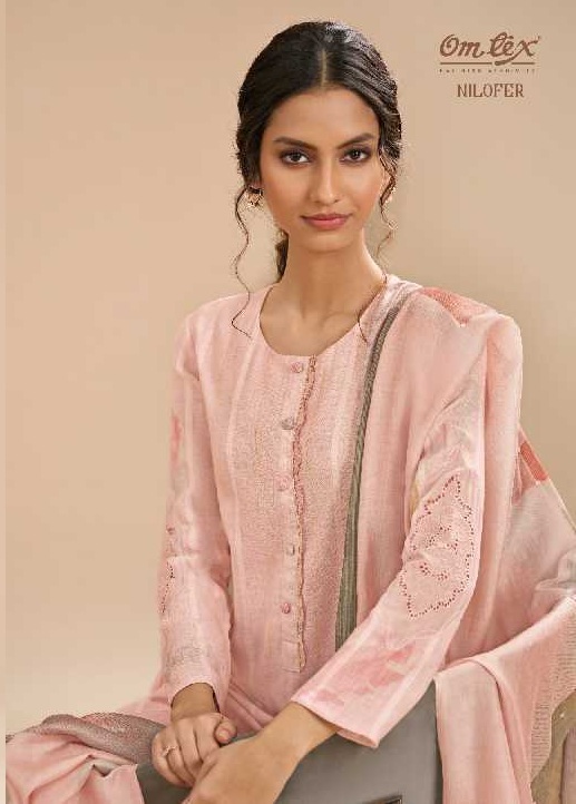 Omtex Nilofer Wholesale Linen Stripes With Patch Work Salwar Suits