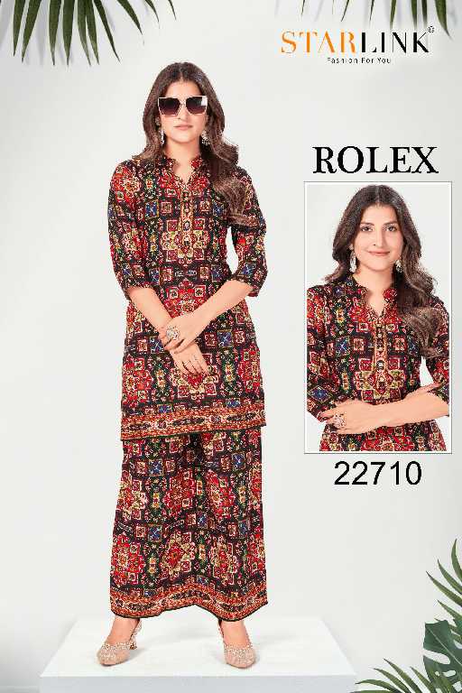 Starlink Rolex Wholesale Rayon Designer Print Co-Ord Sets