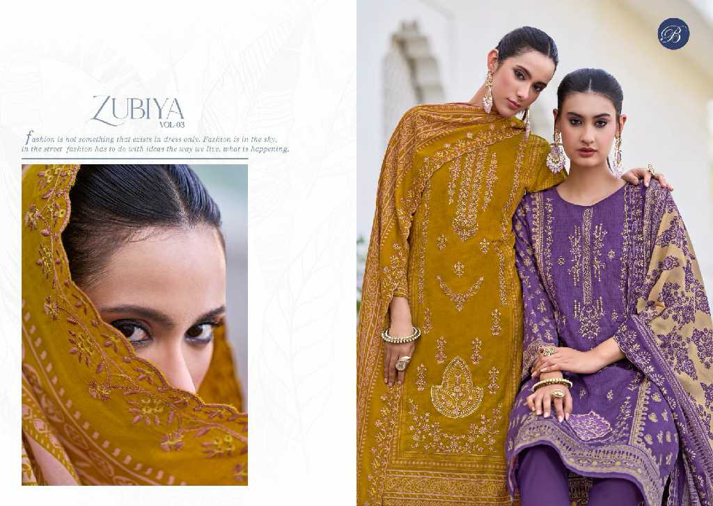 zubiya vol 3 by belliza designer cotton modal pakistani dress material