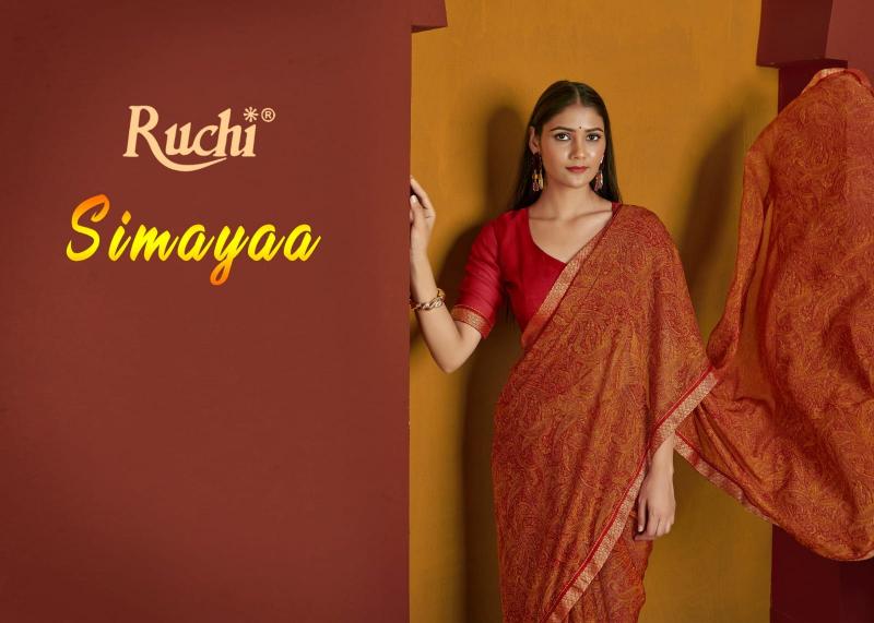 SIMAYAA VOL 32 BY RUCHI CHIFFON FASHIONABLE SAREE WHOLESALER