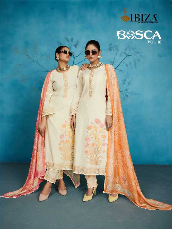 Ibiza Bosca Vol-10 Wholesale Pure Lawn Cotton With Handwork Salwar Suits