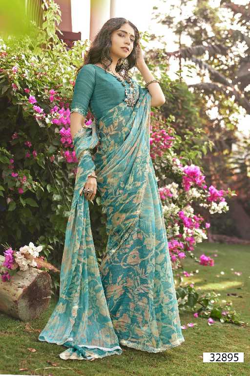 VALLABHI SIMONA VOL 7 PURE CREPE PRINTED SARIS UNIFORM SARI WHOLESALE SHOP