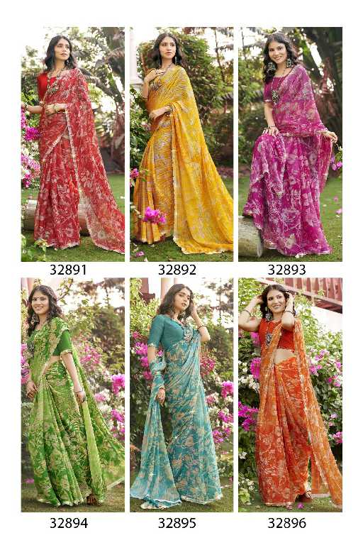 VALLABHI SIMONA VOL 7 PURE CREPE PRINTED SARIS UNIFORM SARI WHOLESALE SHOP