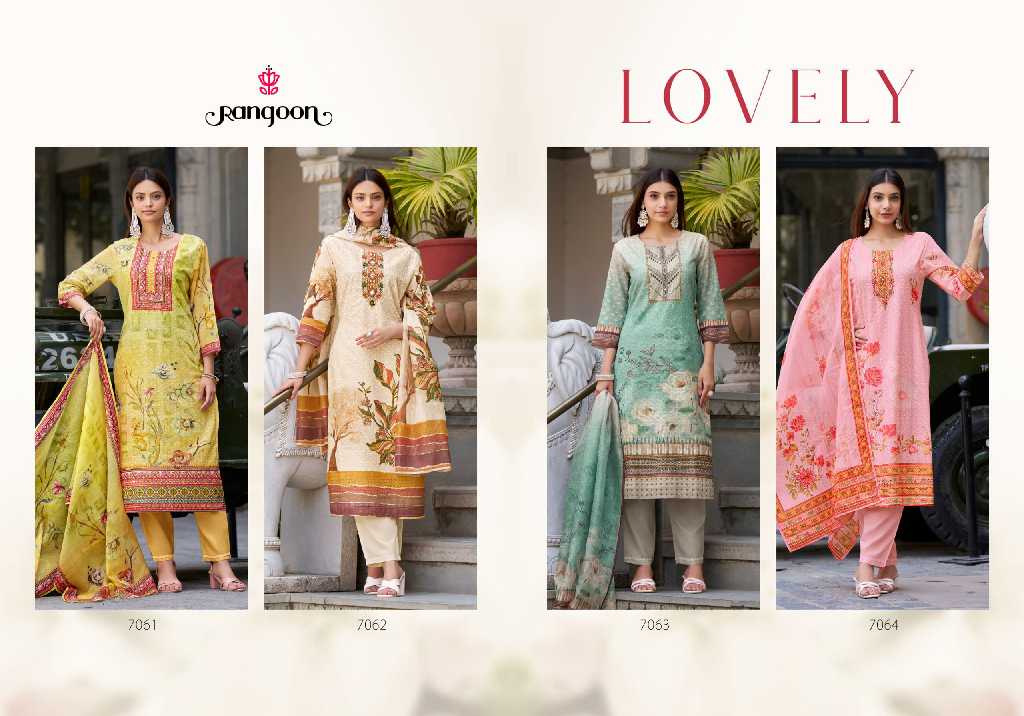 Rangoon Lovely Wholesale Pure Cotton Chiffly Readymade Suits