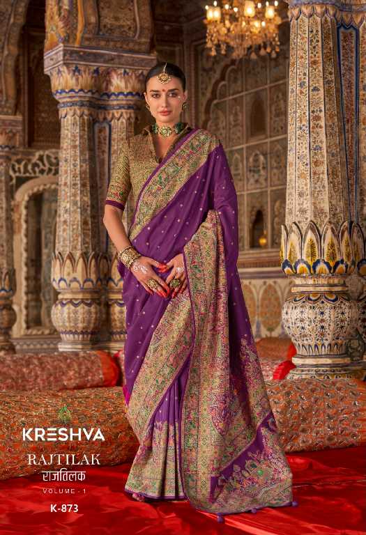 Kreshva Rajtilak Vol-1 Wholesale Super PV Silk Party Wear Indian Sarees