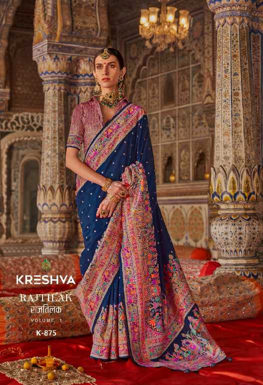 Kreshva Rajtilak Vol-1 Wholesale Super PV Silk Party Wear Indian Sarees