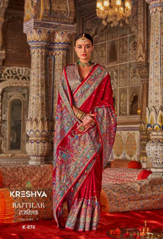 Kreshva Rajtilak Vol-1 Wholesale Super PV Silk Party Wear Indian Sarees