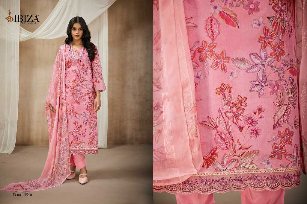 Ibiza Samora Wholesale Pure Orgendi With Embroidery Work Straight Suits