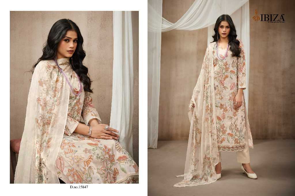 Ibiza Samora Wholesale Pure Orgendi With Embroidery Work Straight Suits