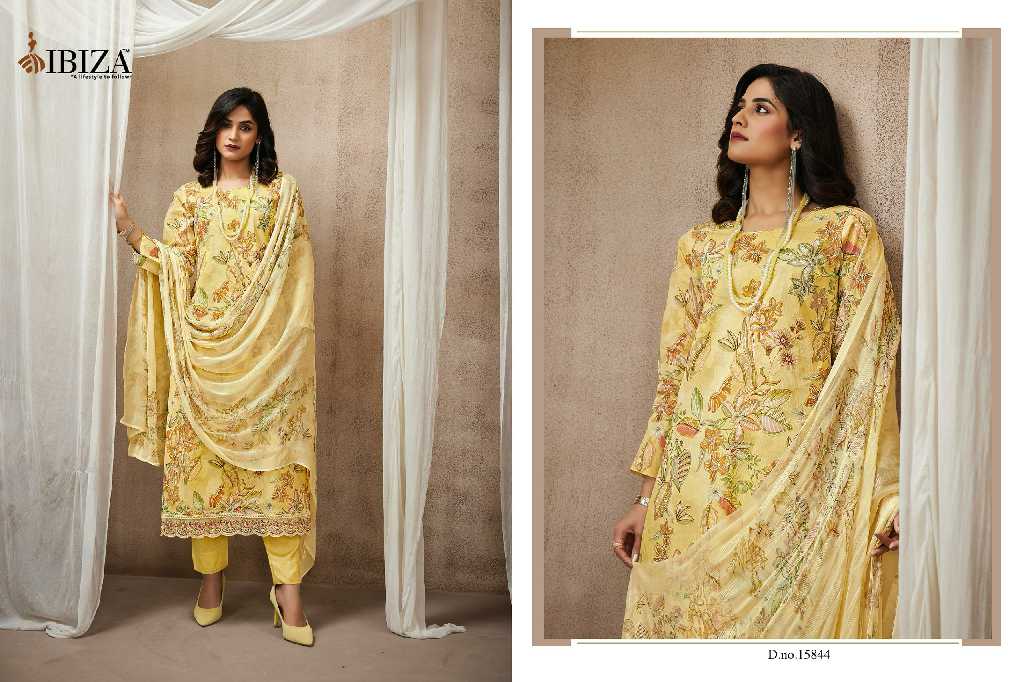 Ibiza Samora Wholesale Pure Orgendi With Embroidery Work Straight Suits