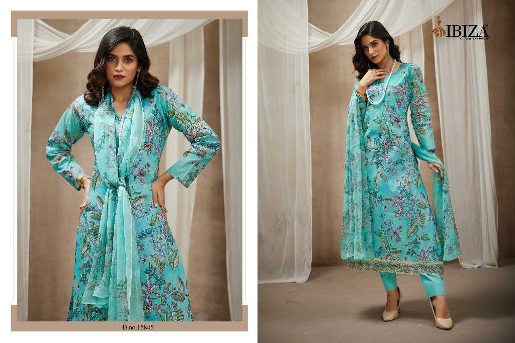 Ibiza Samora Wholesale Pure Orgendi With Embroidery Work Straight Suits