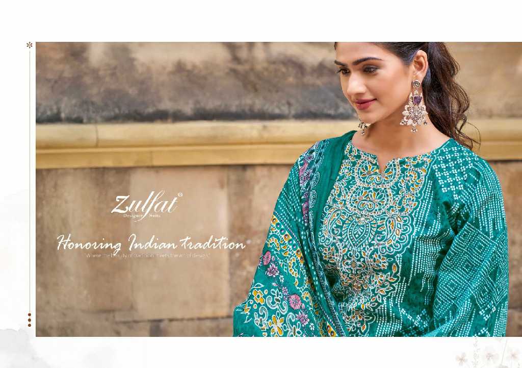 Zulfat Meher Wholesale Pure Cotton With Embroidery Work Dress Material