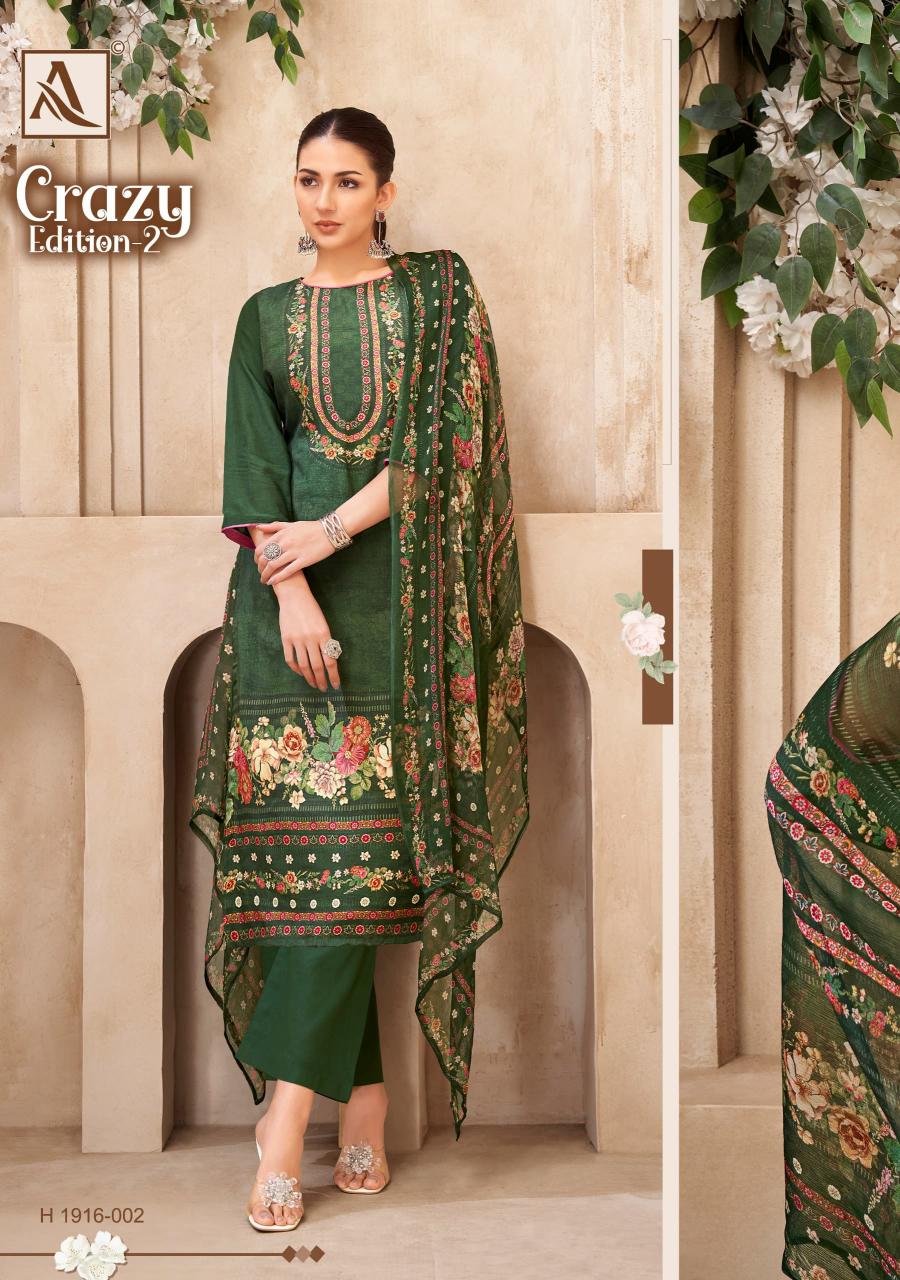 Alok Crazy Vol-2 Wholesale Viscose Muslin With Hand Work Dress Material